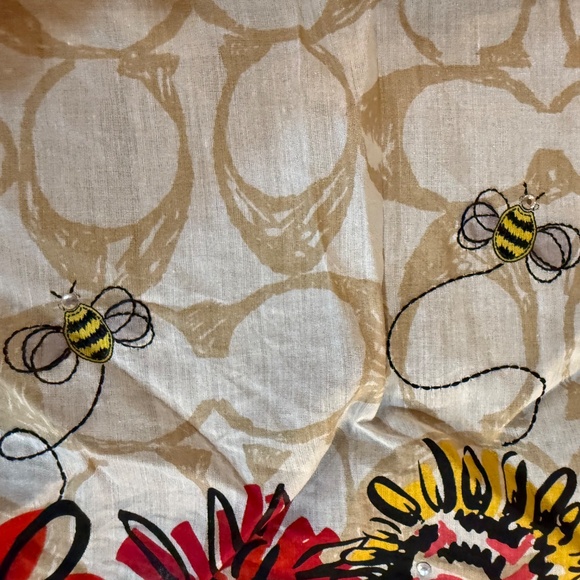 Coach Limited Edition Bumblebee and Flower Bandana Style Scarf - Picture 6 of 6